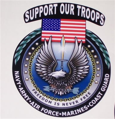 Support our troops circle Decal Sticker